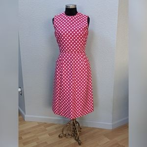VINTAGE Pink and White Polka Dot Dress